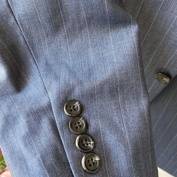 Ralph Lauren Canada 100% Wool Gray Striped Blazer Sport Jacket 38R *EXCELLENT* - Picture 11 of 13